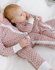 Christmas Stripe Zip Onesie 
