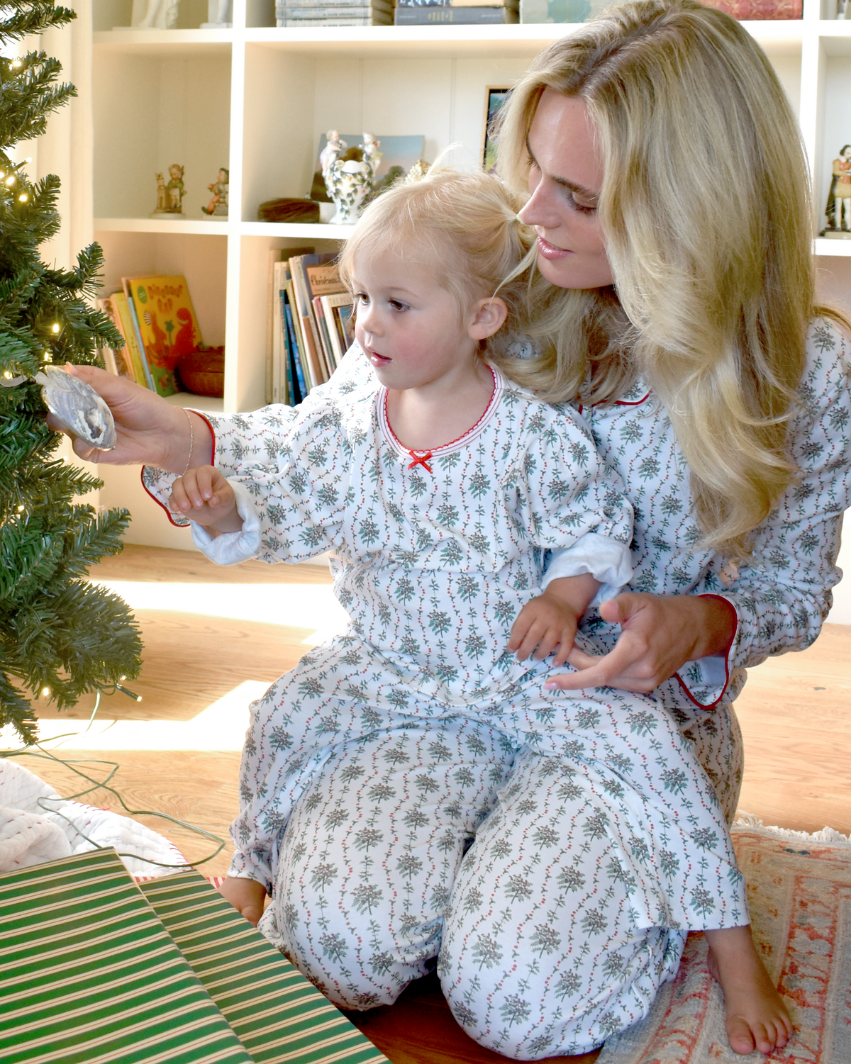 Holly Women’s Button Front Long Scallop Pajama Set