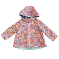 Pink Chicken Girls Rafa Reversible Raincoat in Burgundy Sketched Floral