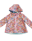 Pink Chicken Girls Rafa Reversible Raincoat in Burgundy Sketched Floral
