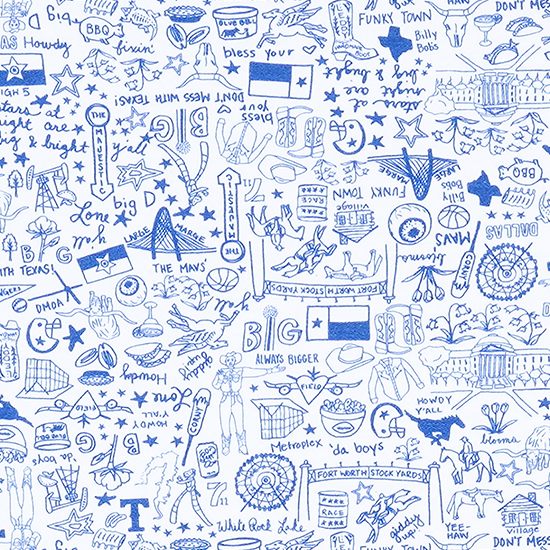 Joy Street Kids Dallas Print detail, blue