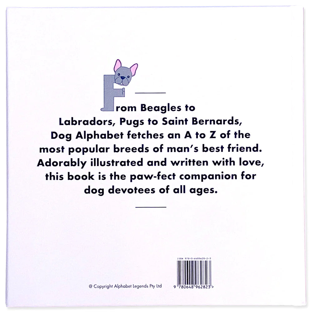 alphabet legends dog legends alphabet book back cover