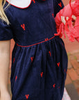 Piping Prints Navy Dress Red Lobsters