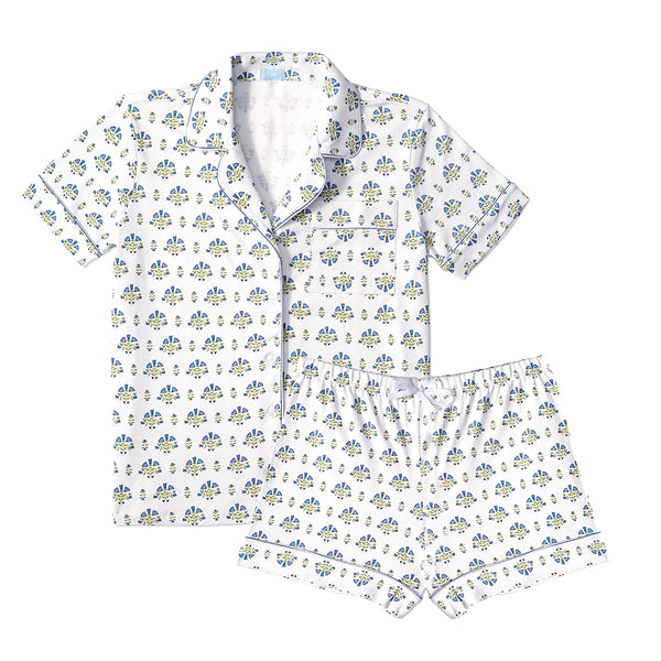Lyre Flower Block Women's Short Pajama Set | Joy Street