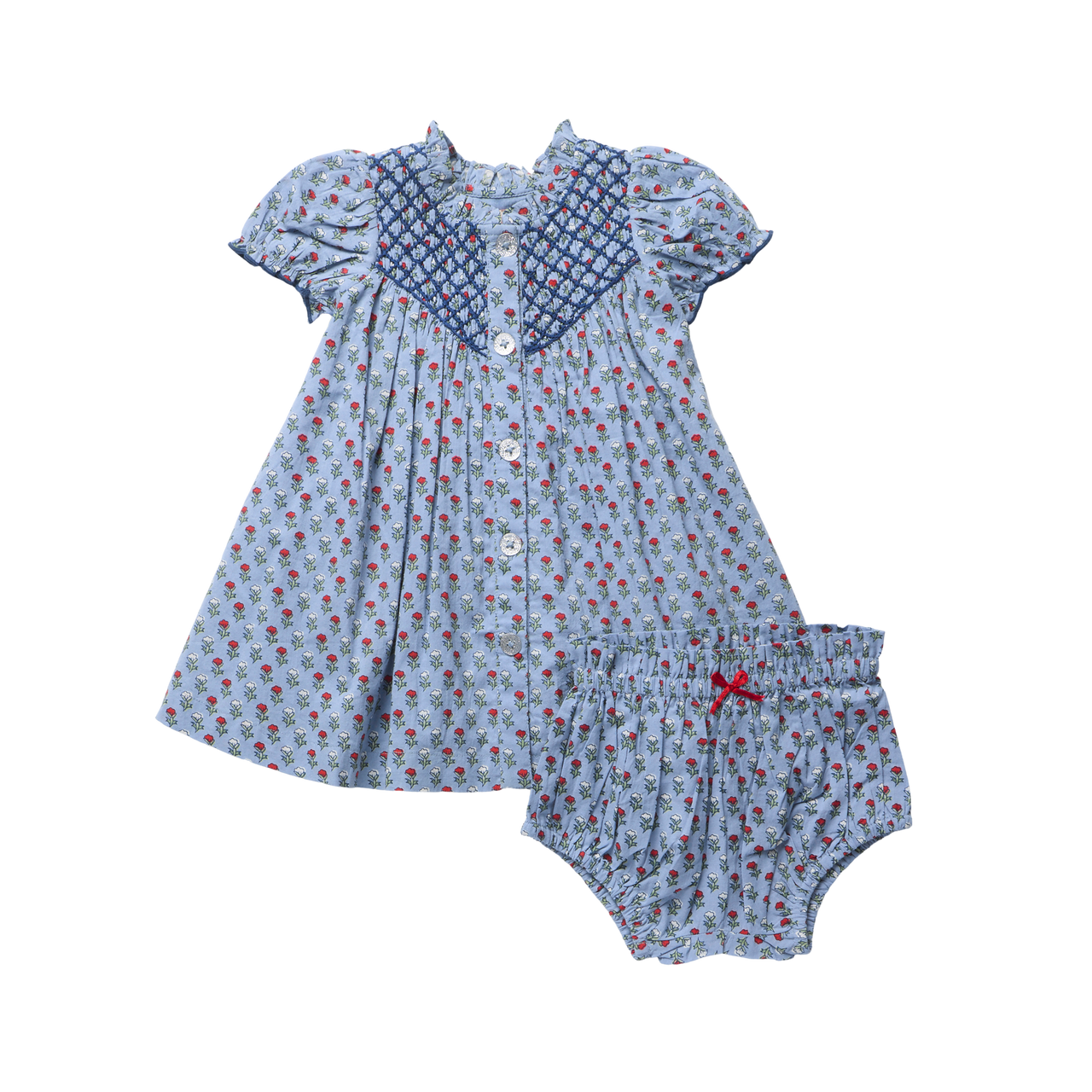 Pink Chicken Baby Girls Lucia Dress Set (Light Blue)