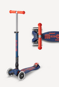 Micro Kickboard Micro Maxi Foldable LED Scooter Navy Blue/Red