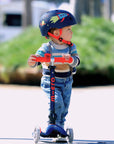 Micro Mini Foldable LED Scooter | Navy Blue/Orange