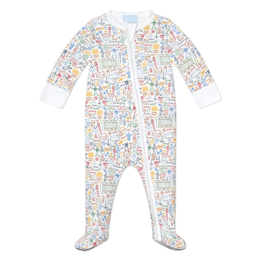 Football Zip Baby Onesie