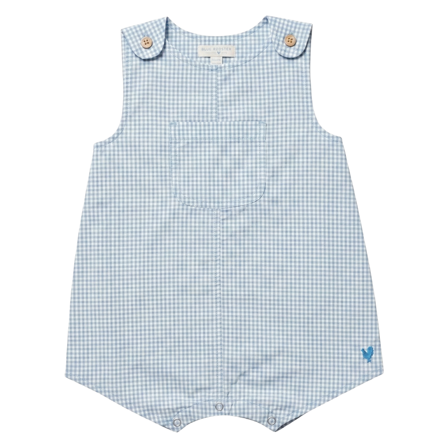 Pink Chicken Baby Boys Noah Jumper in Light Blue Gingham