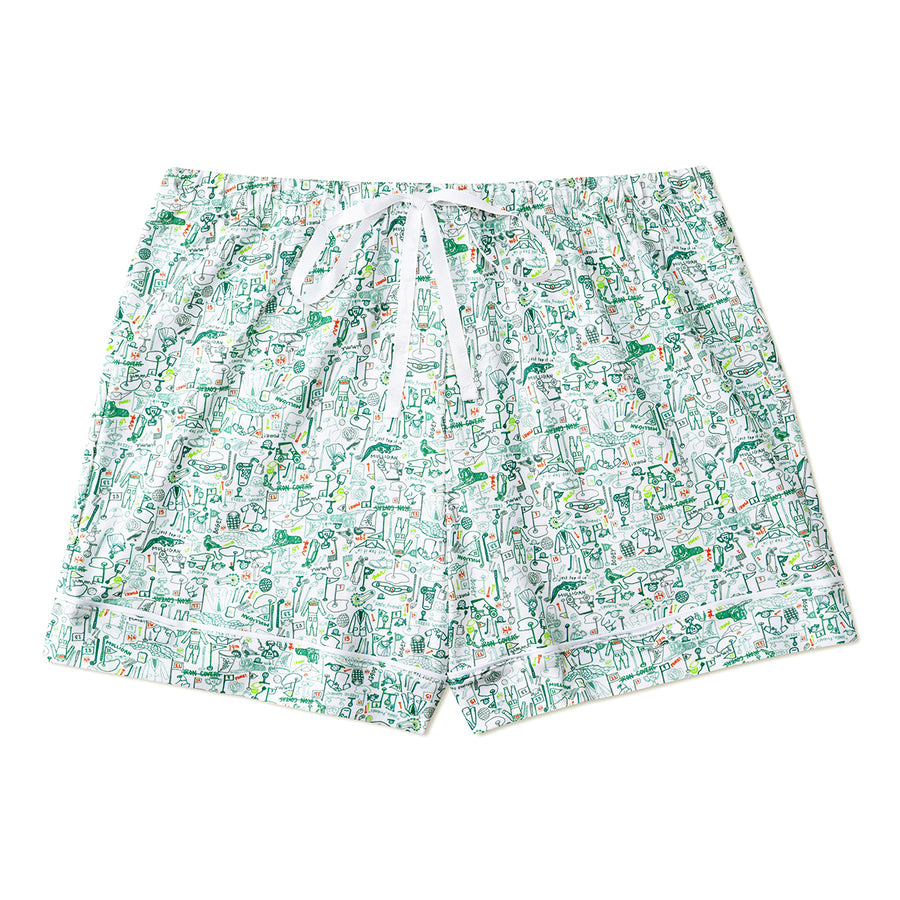 Joy Street Women's Golf Pajama Short Set, green