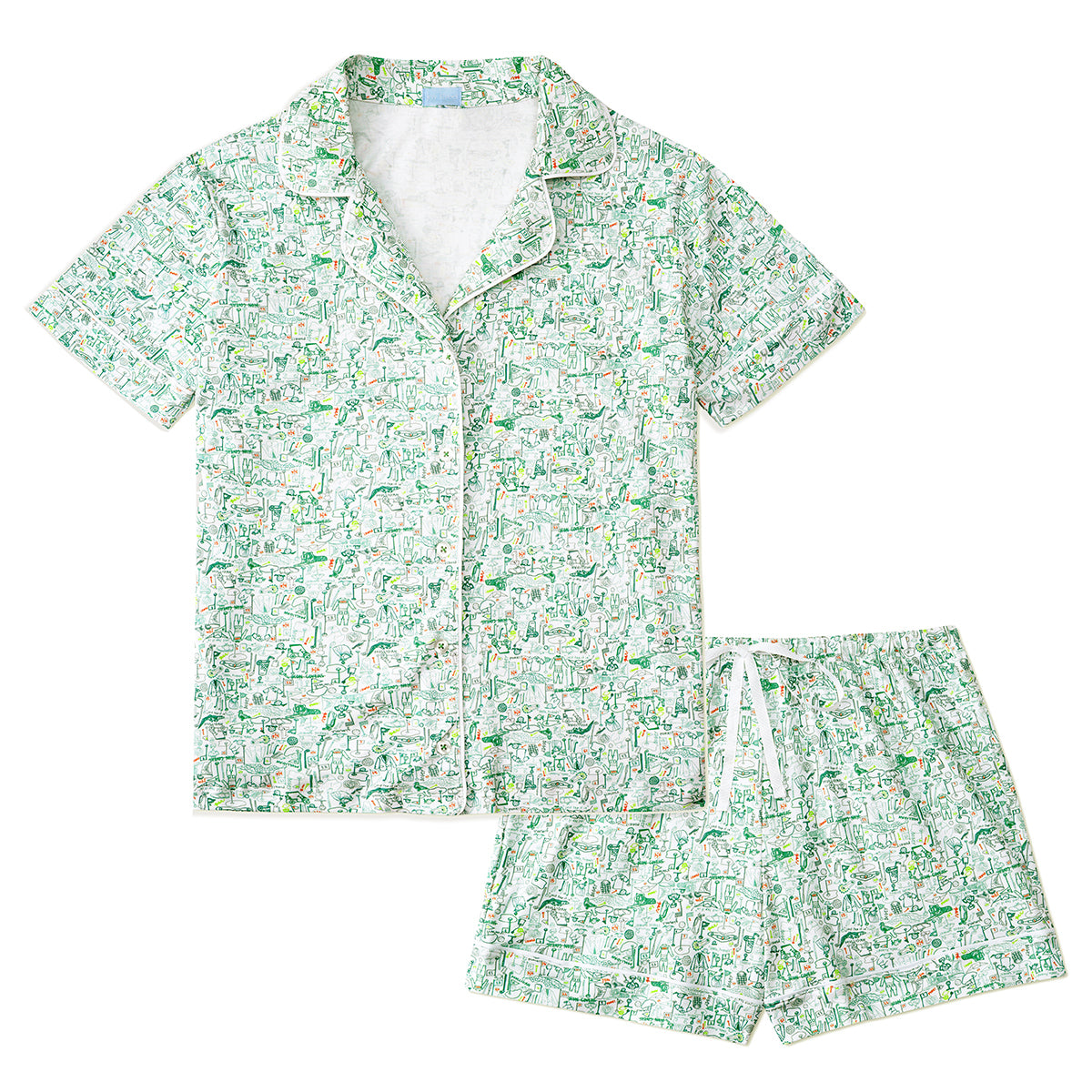 Joy Street Women's Golf Pajama Short Set, green