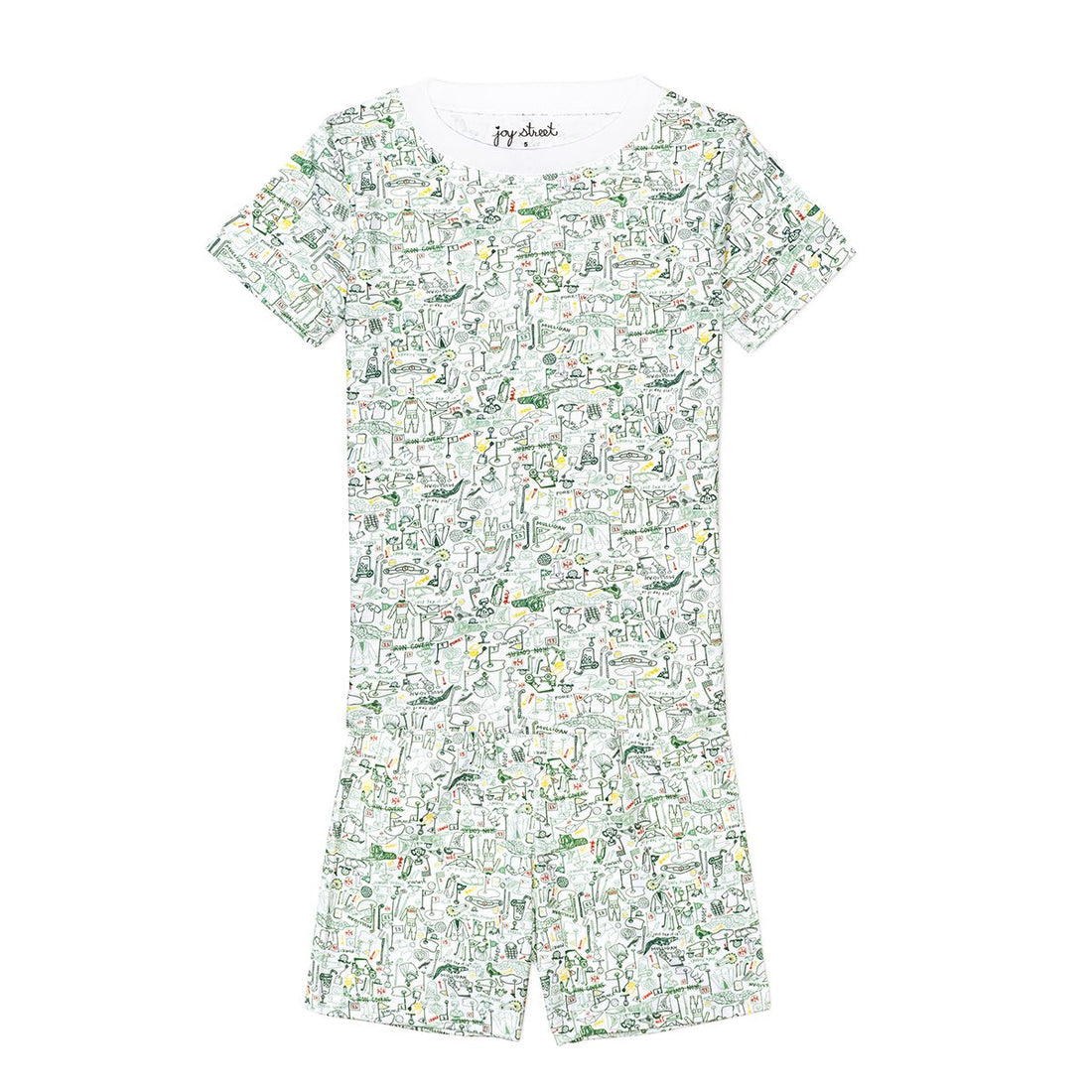 Joy Street Golf Print Kids Short Pajama Two Piece Set