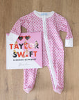 joy Street sailor hearts zip onesie & taylor swift book