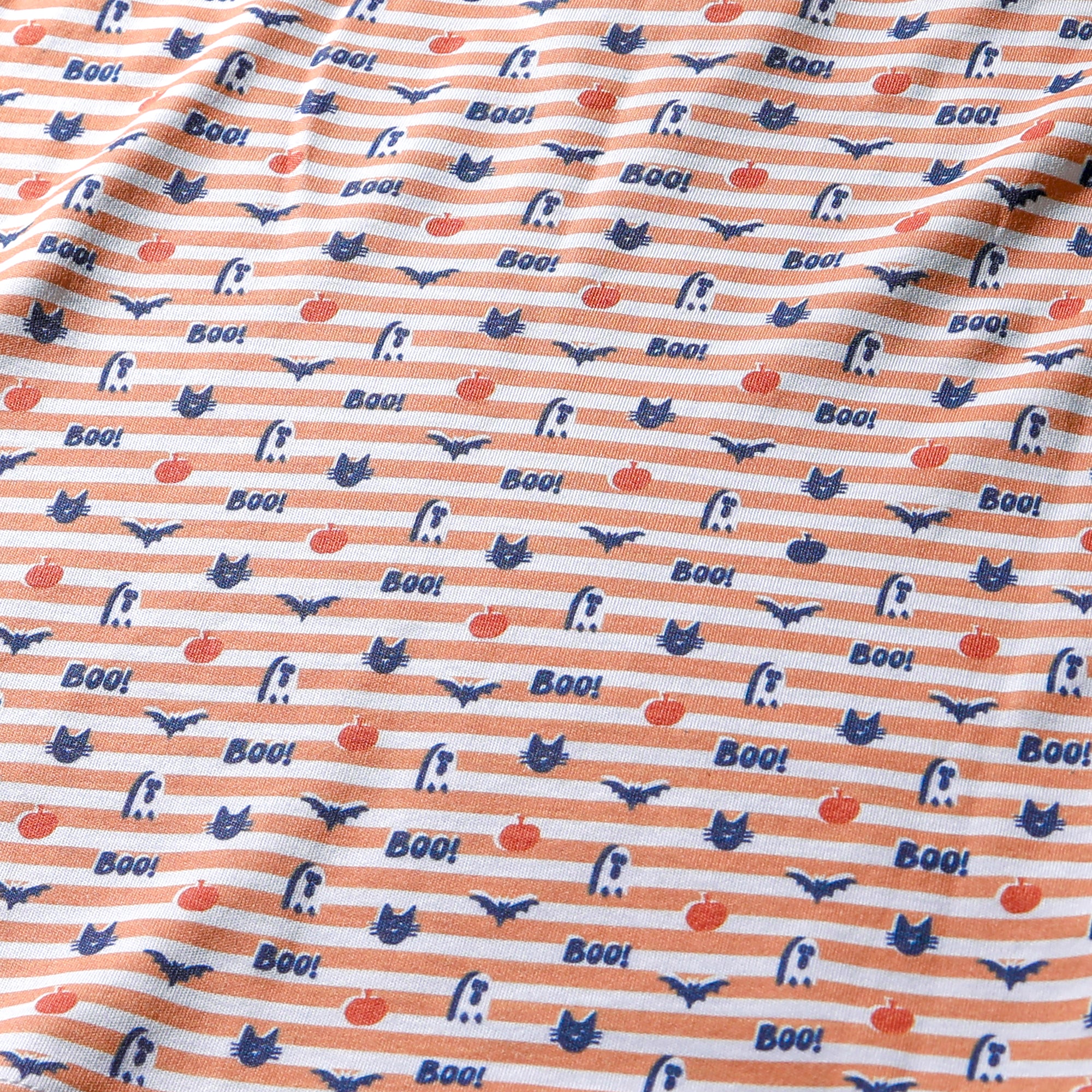 Pumpkin Stripe Halloween Two Piece Kids Henley Pajamas