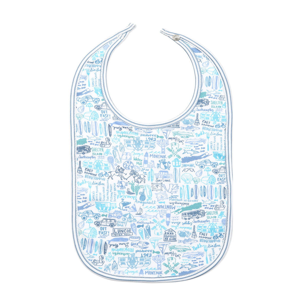 HAMPTONS BLUE BABY BIB ROUND