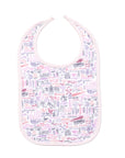 HAMPTONS PINK BABY BIB ROUND