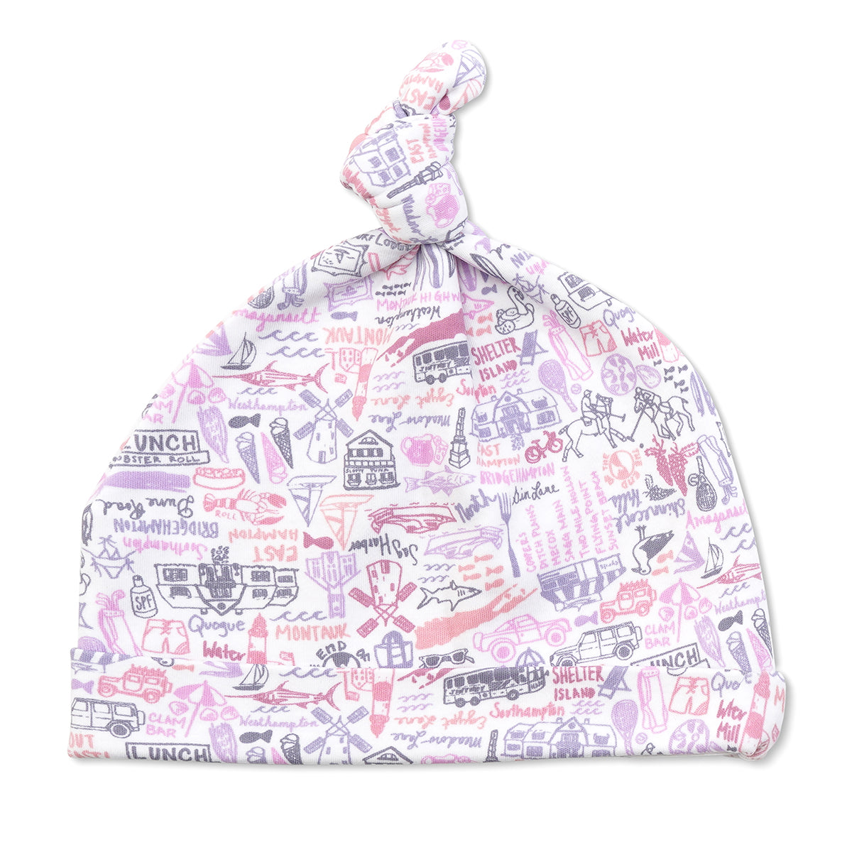 Joy Street Kids Hamptons print baby hat, pink