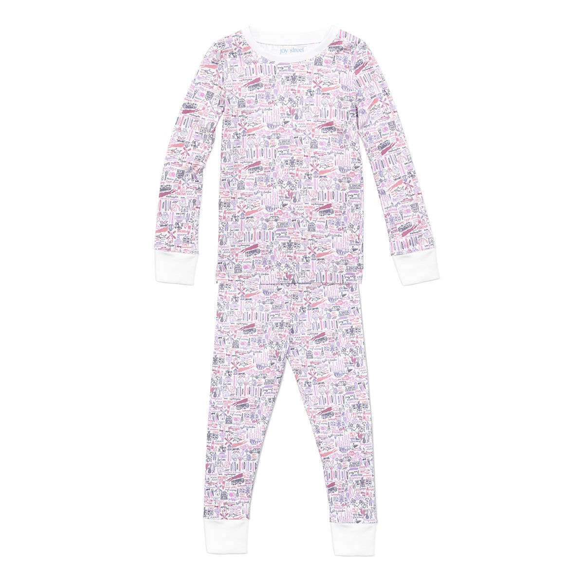 Joy Street Kids Hamptons print children&#39;s pajamas, pink