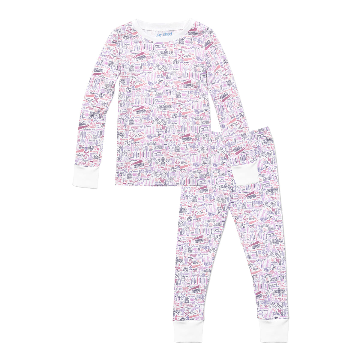 Joy Street Kids Hamptons print children&#39;s pajamas, pink