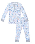 Hockey Two Piece Kids Henley Pajamas