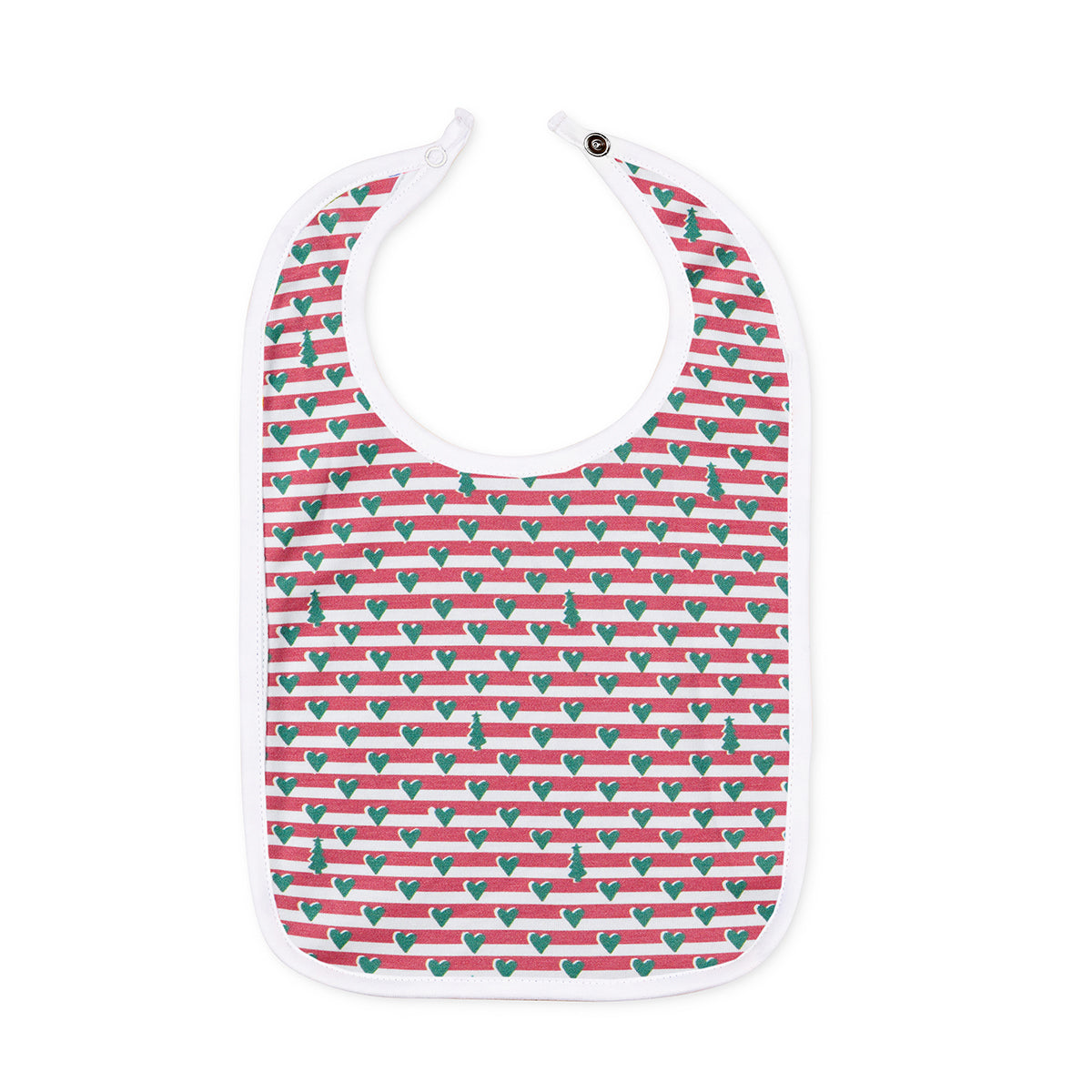 Heart Christmas Stripe Bib