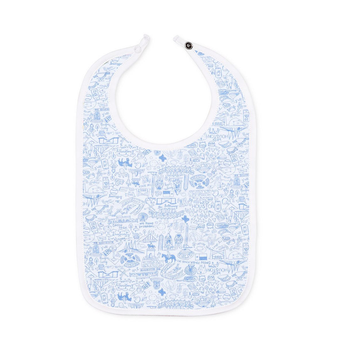 Houston Round Baby Bib, Blue