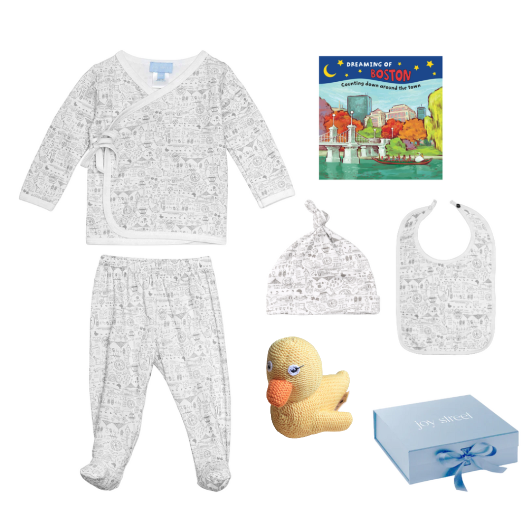 Boston baby gift set gray