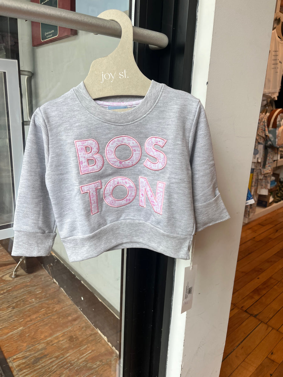 Boston Pink Kids Crewneck Sweatshirt
