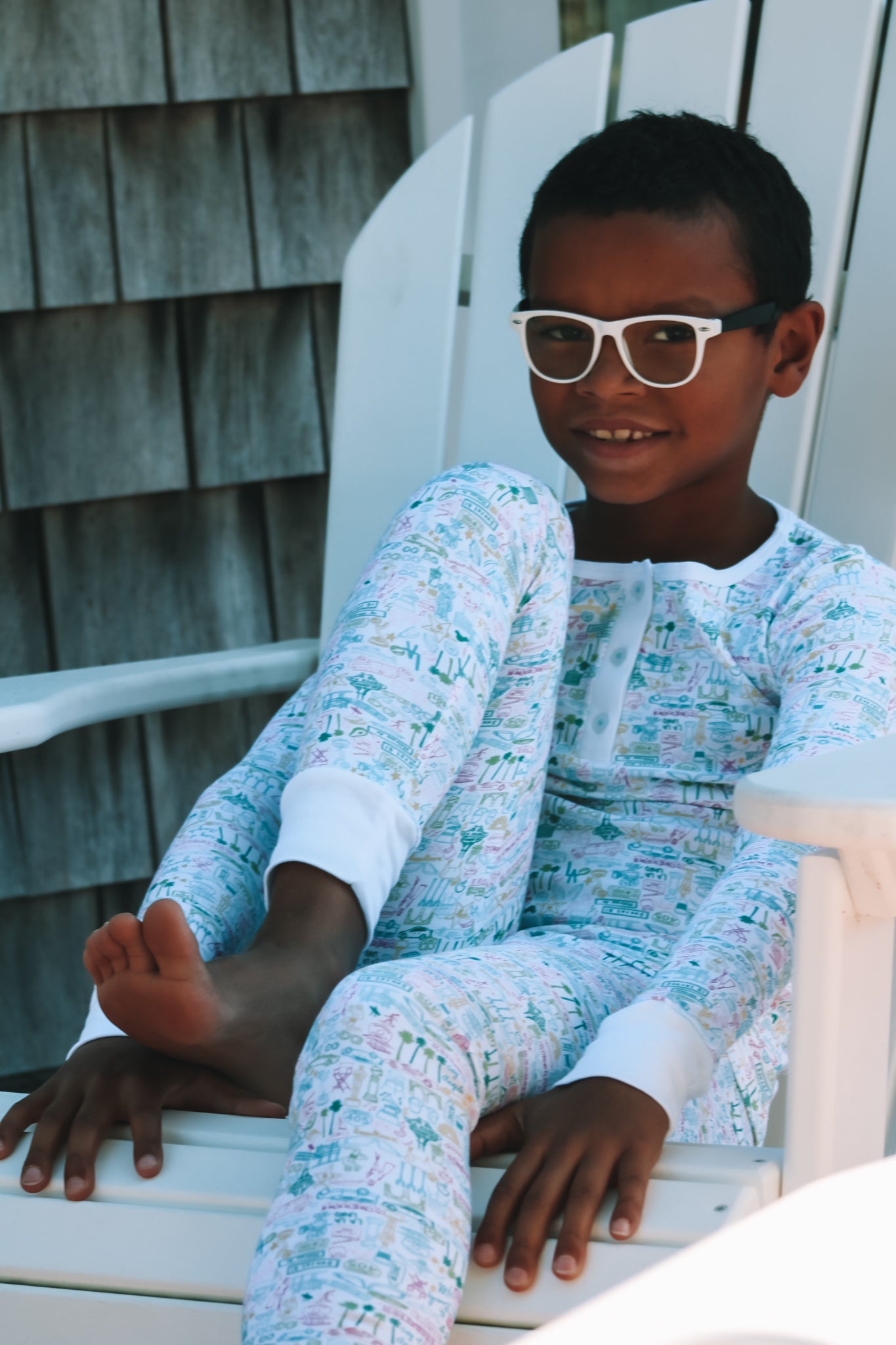 Los Angeles Two Piece Kids Henley Pajamas