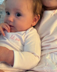 "Lil Sis" Long Sleeve Bodysuit in Pink Stripe