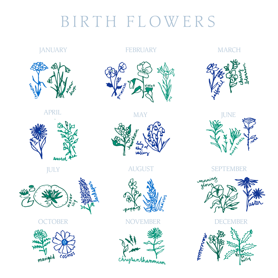 Birth Flowers Women’s Button Front Short Pajama Set