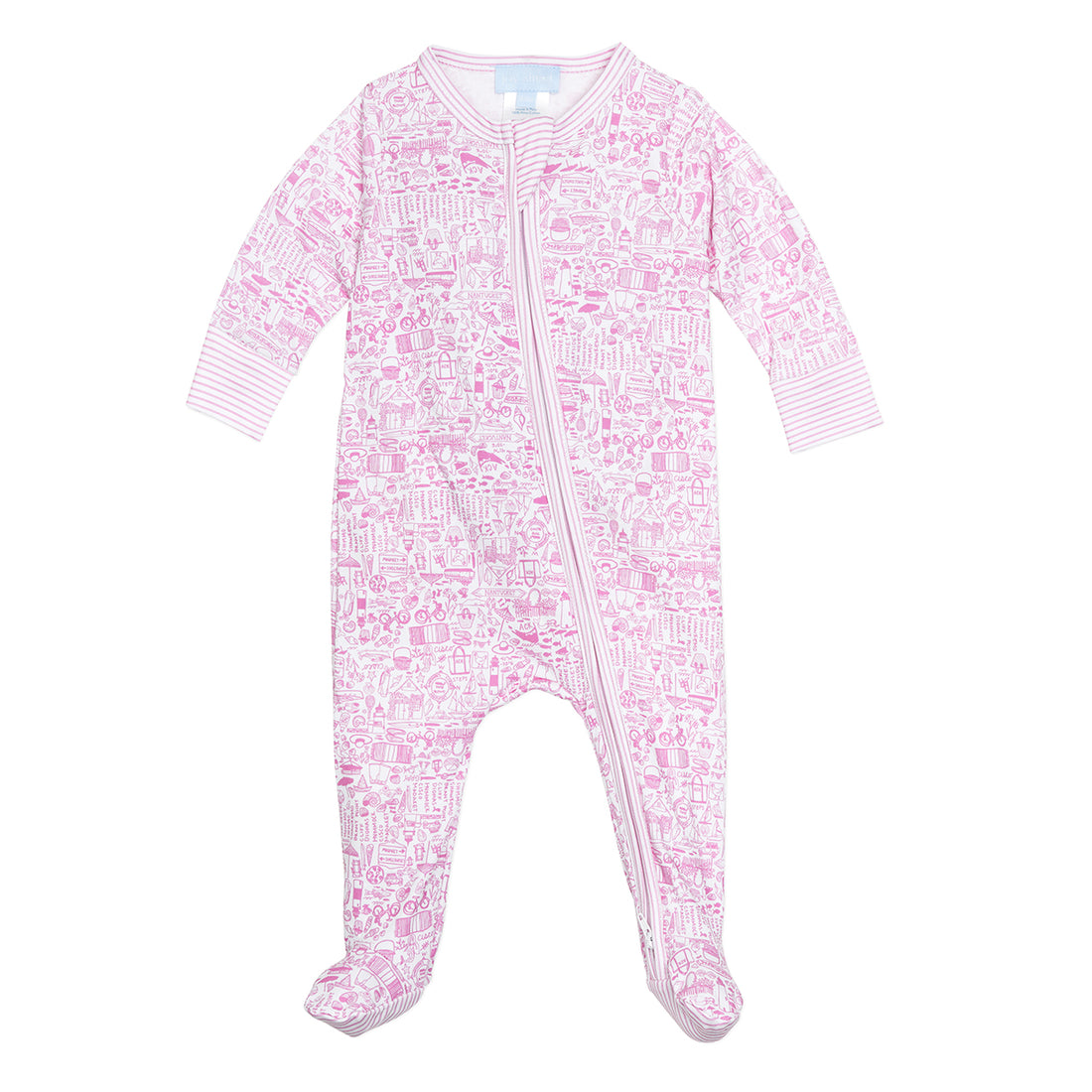 Joy Street Nantucket Zip onesie pink 