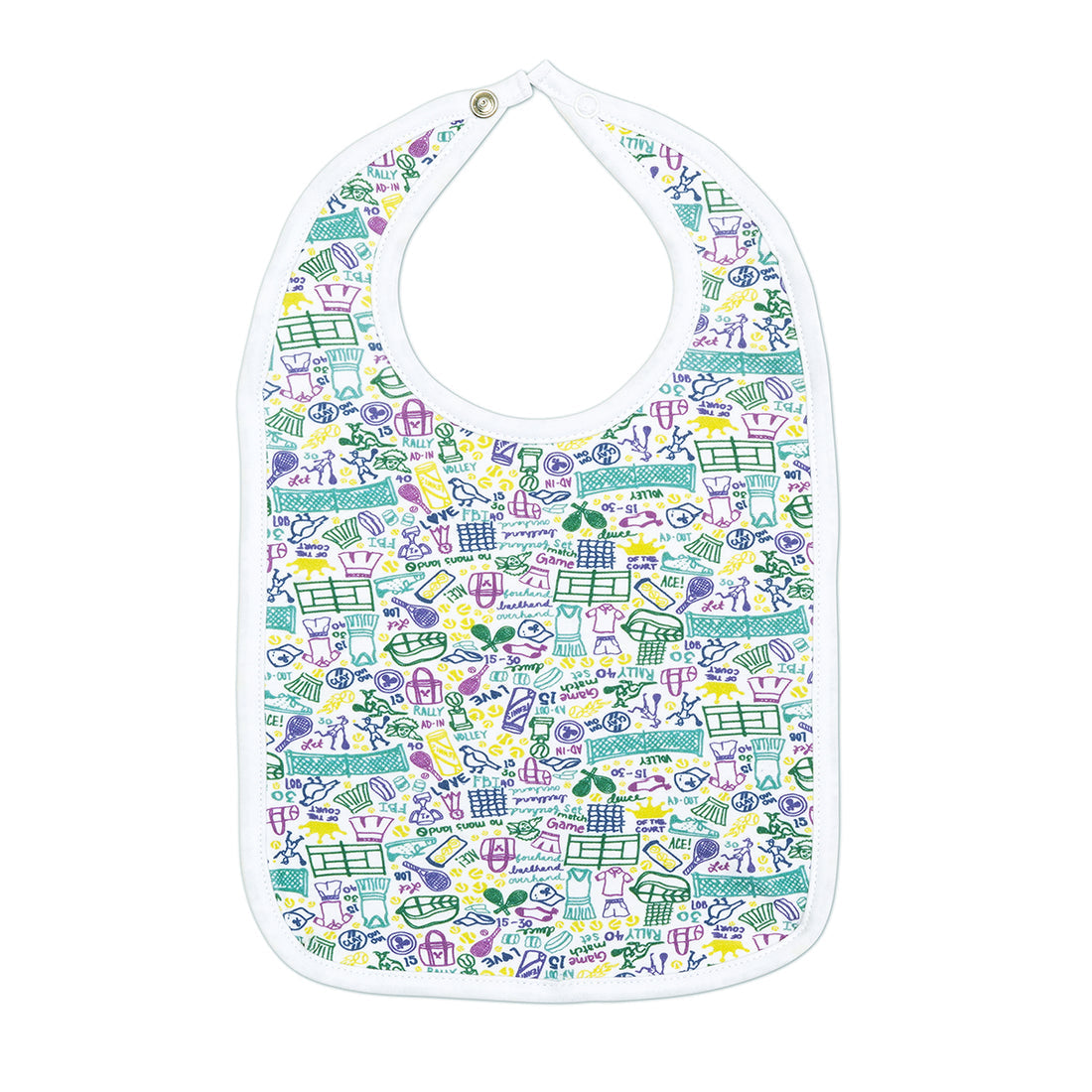 joy street baby round bib tennis 