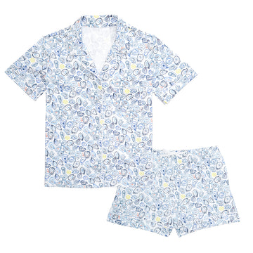 Oyster print women's pajama short set