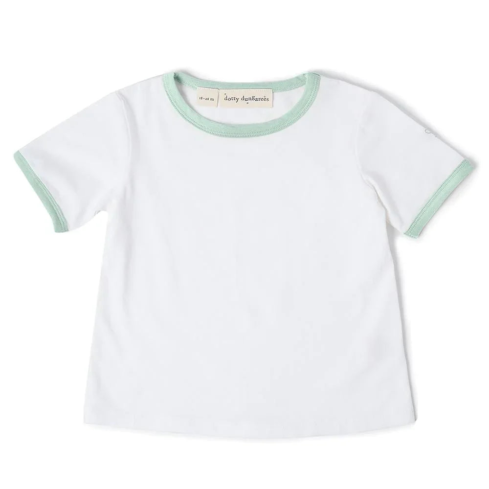 Dotty Dungarees Jack Tee, Mint |Mockingbird Baby & Kids
