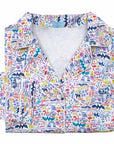 Jackson Hole print Joy Street Women's button down long pajama top, multi