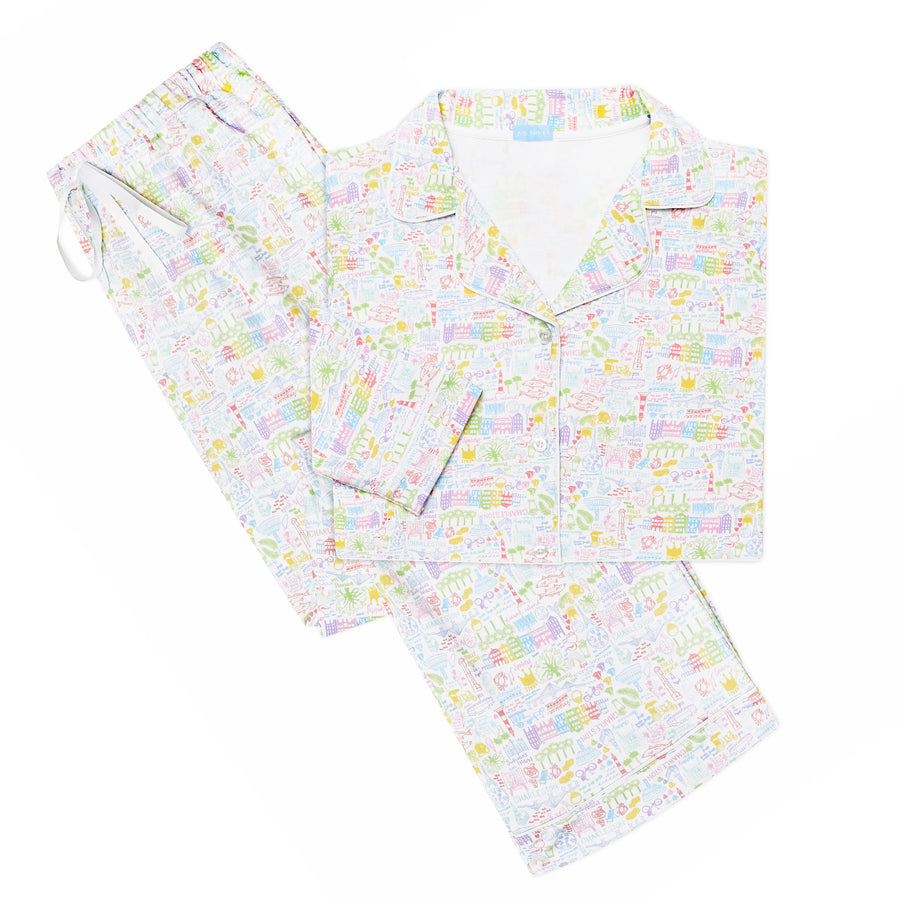 Charleston Women’s Button Front Long Pajama Set