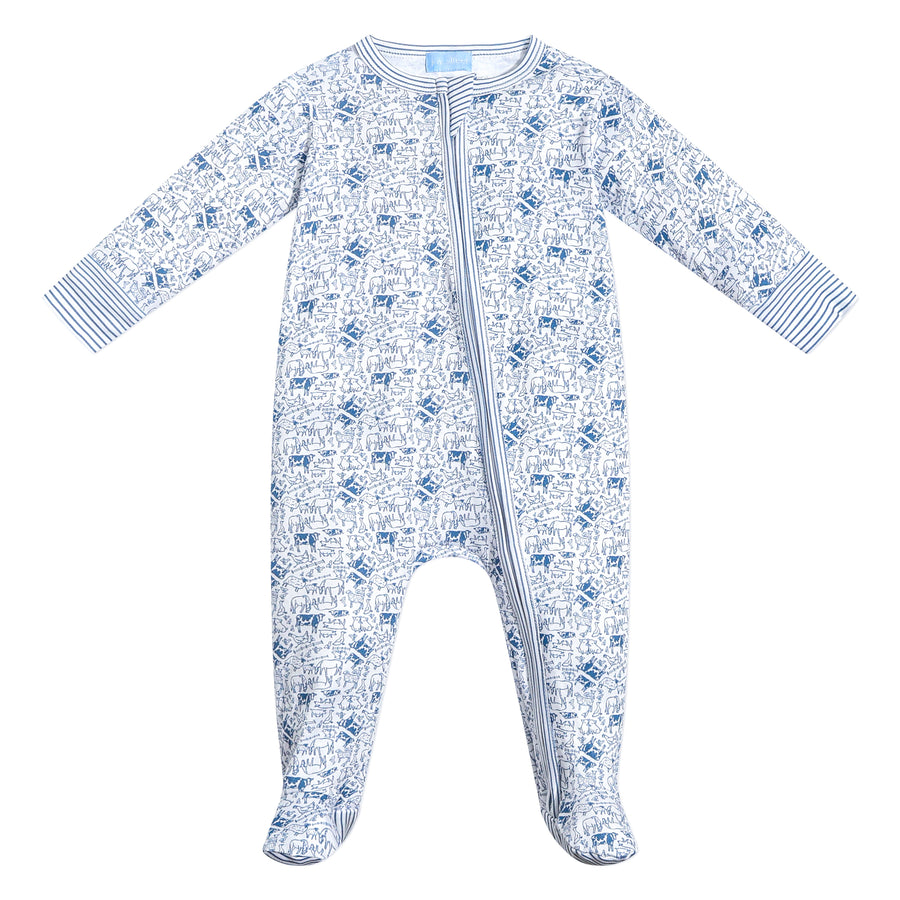 Farm Zip Baby Onesie