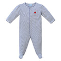 Harbor Heart Stitch Stripe Puff Zip Baby Onesie