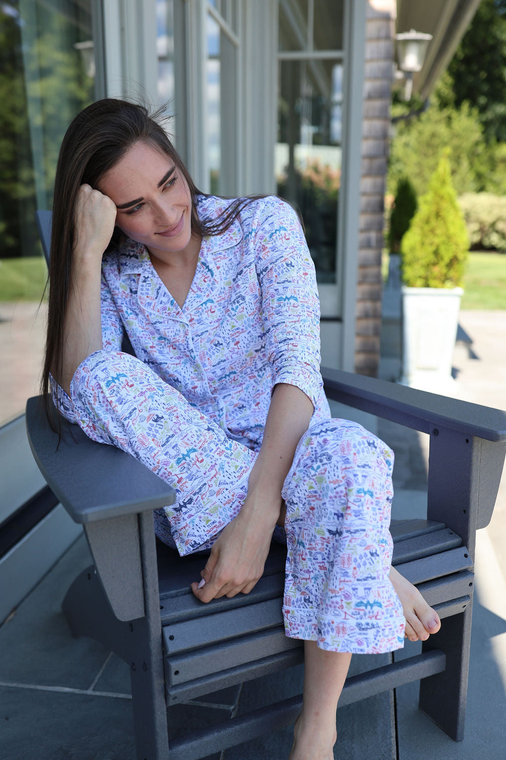 Jackson Hole Women’s Button Front Long Pajama Set