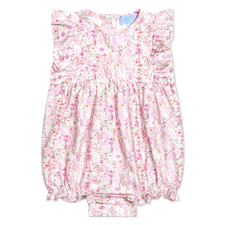 Pink Birth Flowers Ruffle Bubble