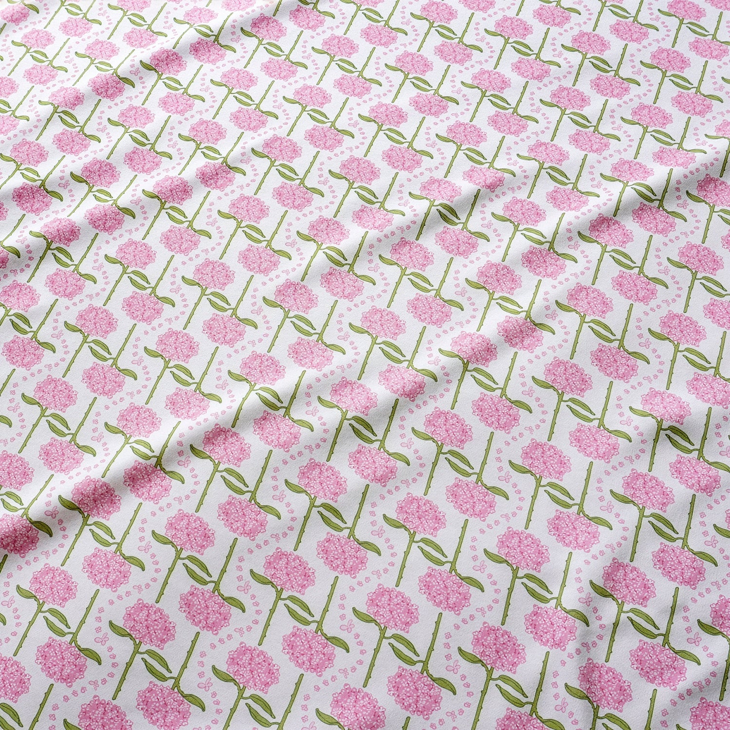 Pink Hydrangeas Women’s Button Polo Short Pajama Set
