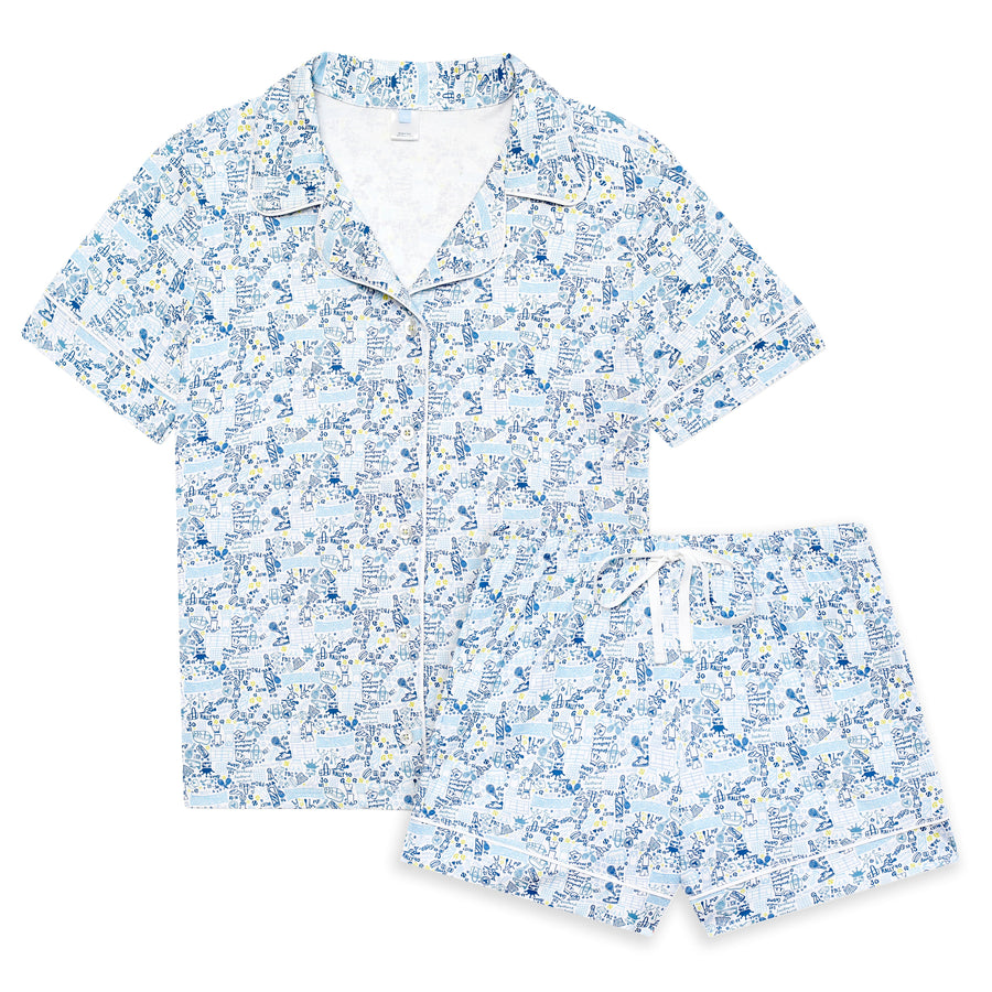 Tennis Women’s Button Front Short Pajama Set