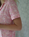 Shell Paisley Women’s Button Front Short Pajama Set