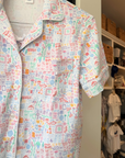 Mahjong Women’s Button Front Short Pajama Set