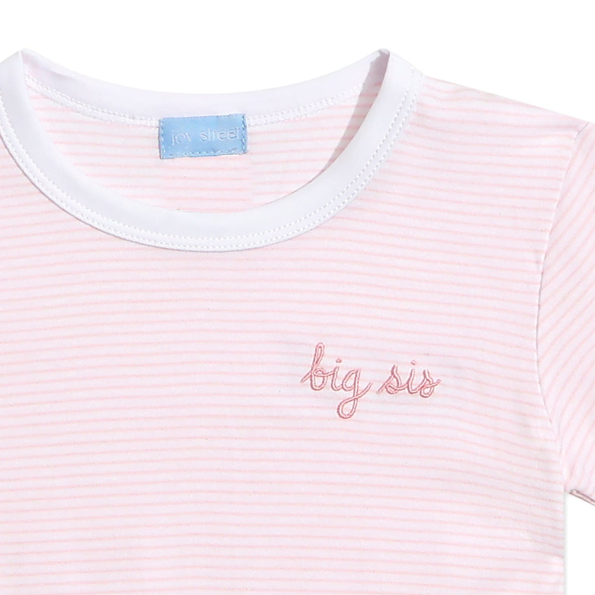 "Big Sis" Short Sleeve Tee in Pink Stripe