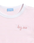 "Big Sis" Short Sleeve Tee in Pink Stripe