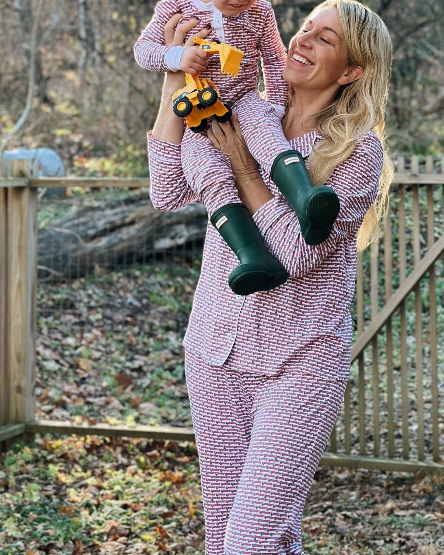 Joy Street Christmas Tree Stripe Women's Long Set