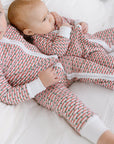 Joy Street Christmas Tree Stripe Zip Baby Onesie