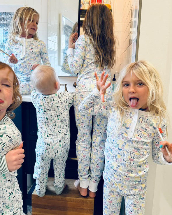 Joy Street Hanukkah Two Piece Kids Henley Pajamas